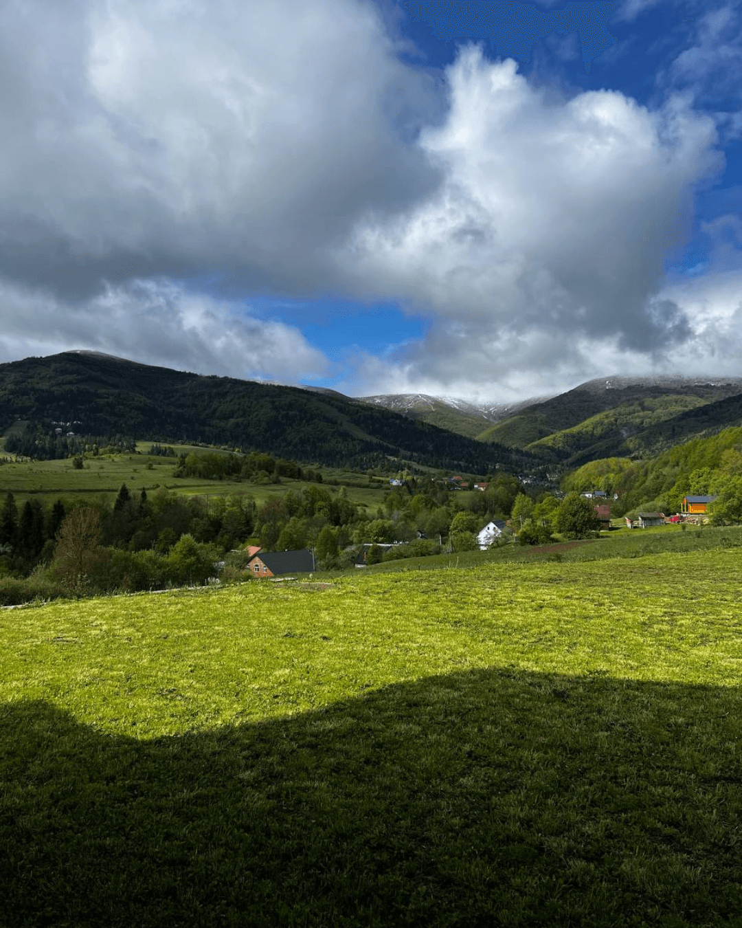 Зона для барбекю та відпочинку біля котеджу влітку.
