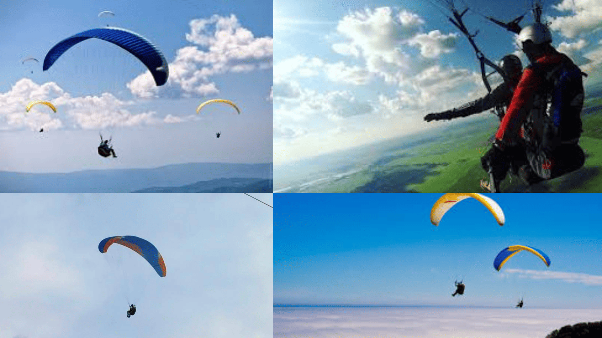 Щасливі туристи під час польоту на параплані